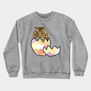 Tiger Hatching from Easter Egg Crewneck Sweatshirt